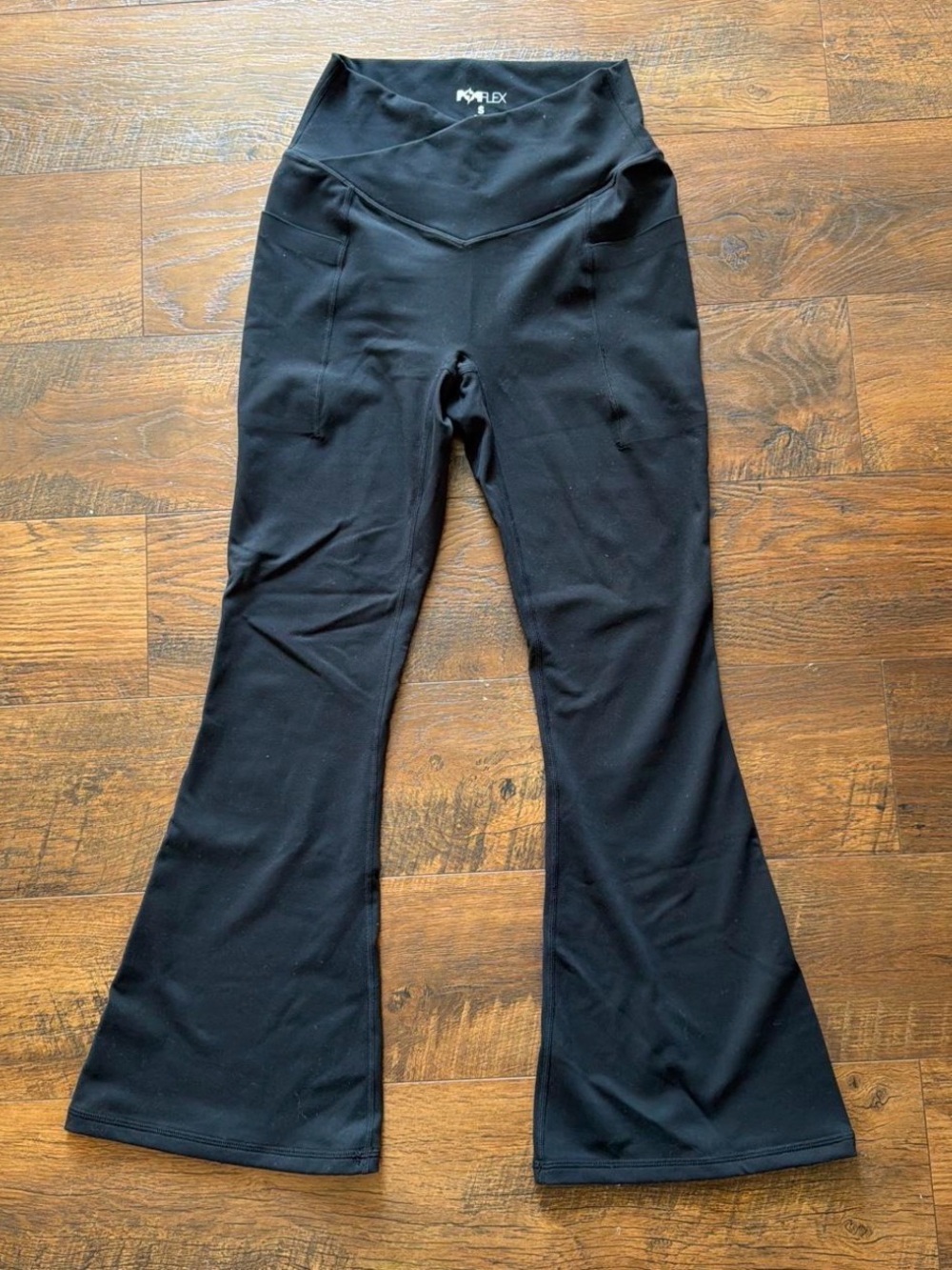 POPFLEX Black High-Waist Flare Leggings NWOT